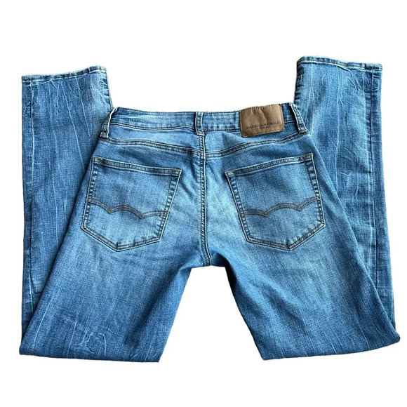 American eagle outfitters men’s slim straight denim jean extreme flex 4 jeans 28 - Picture 4 of 10
